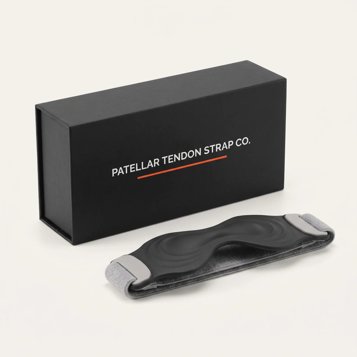 Patellar Tendon Strap Co. box with a black patella strap